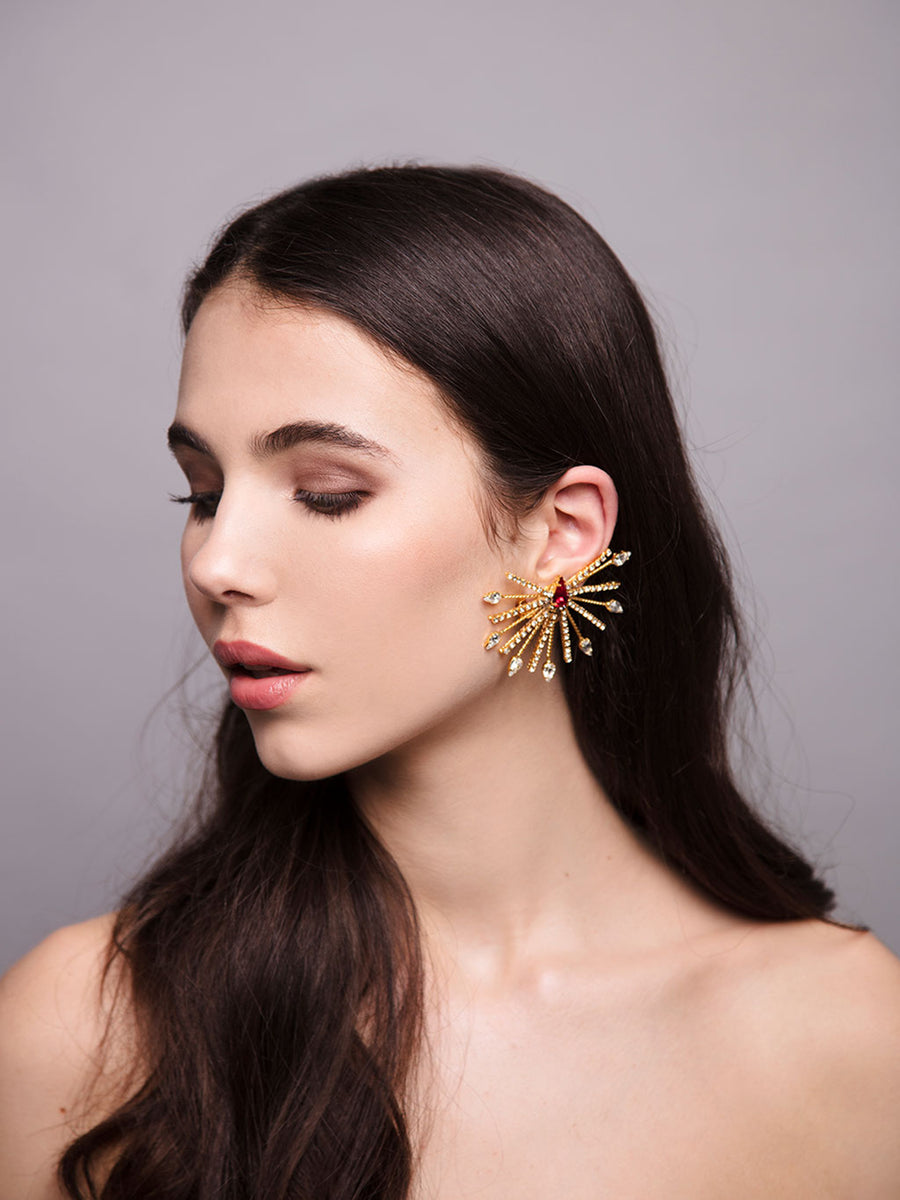Aurea Rays | 9 | Gold or Silver Earrings