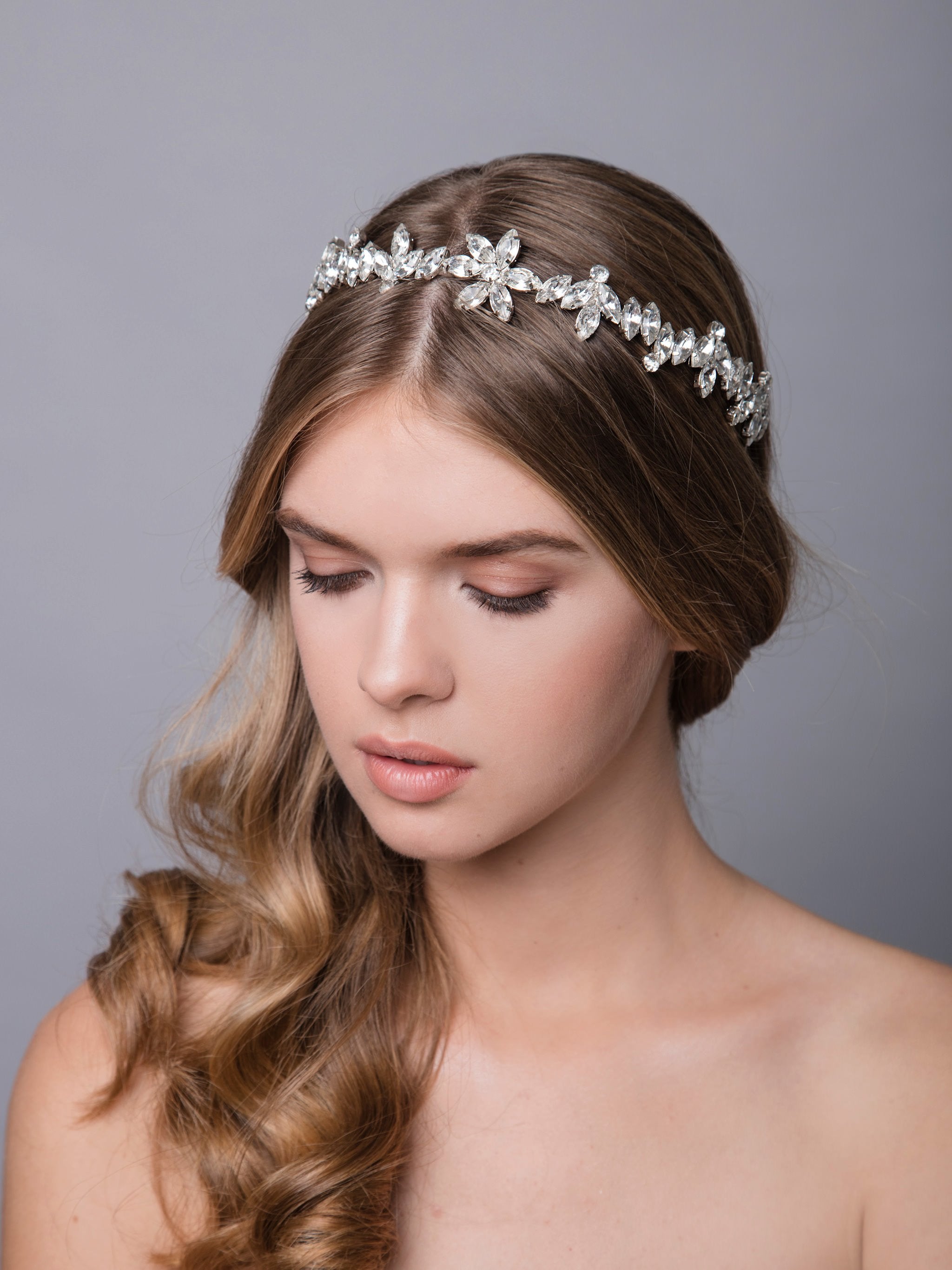 Swarovski Headpiece Swarovski Crystal wedding headpiece – Bella-Tiara main image 2